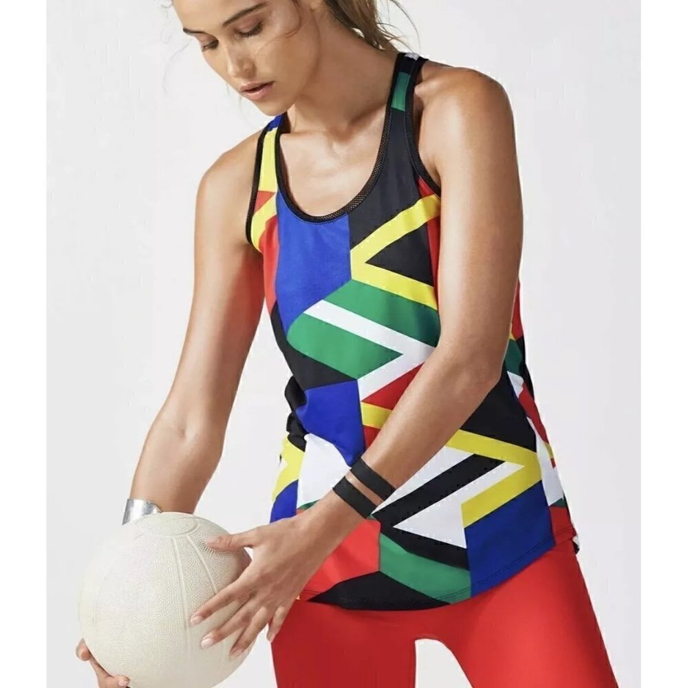 Fabletics Mosa Global Print Razorback Athletic Tank M
